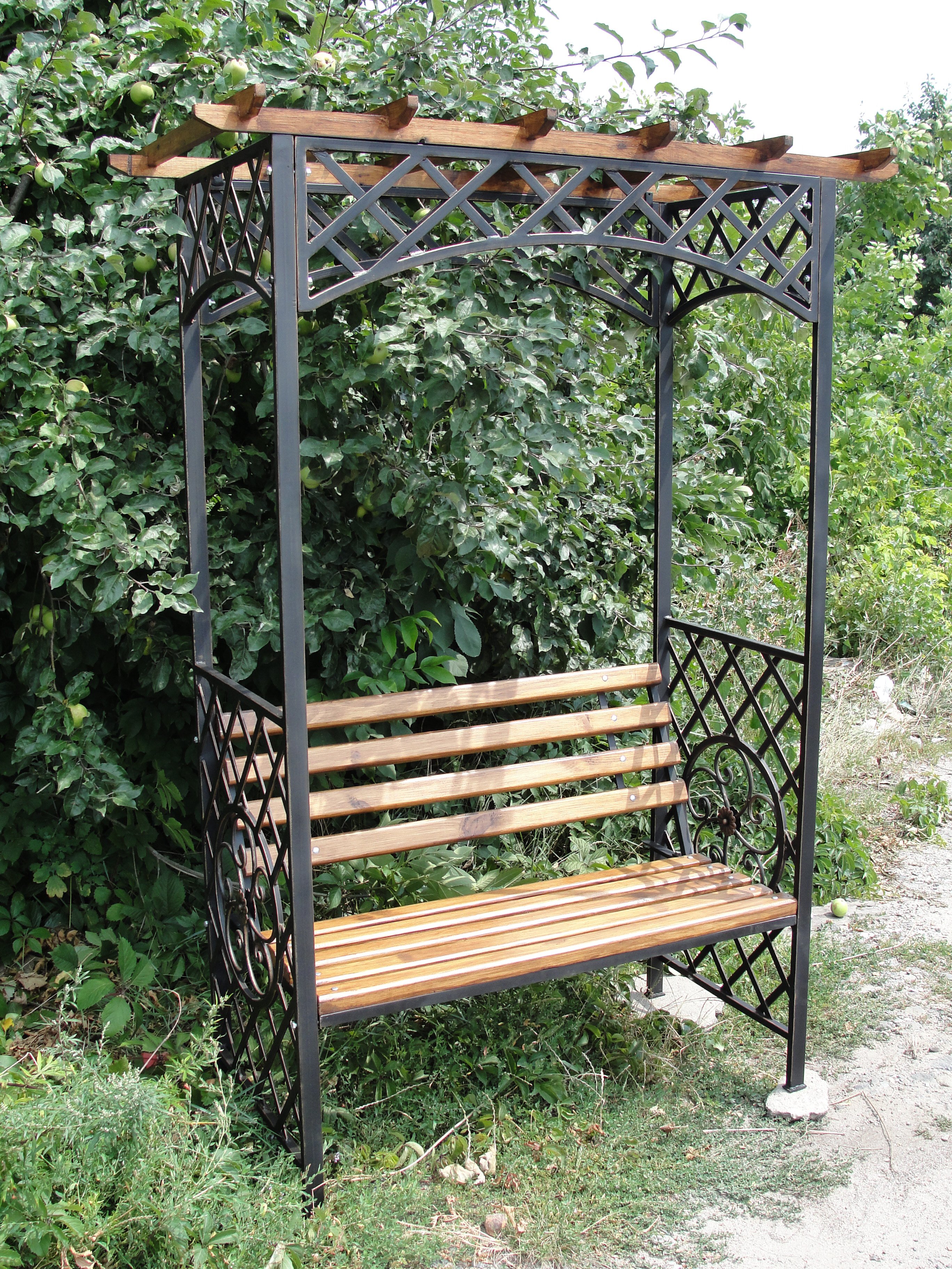 Садова лавка-пергола кована MS-LAS-05